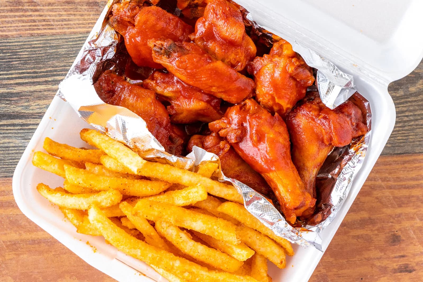 Wings and fries at Truth Lounge
